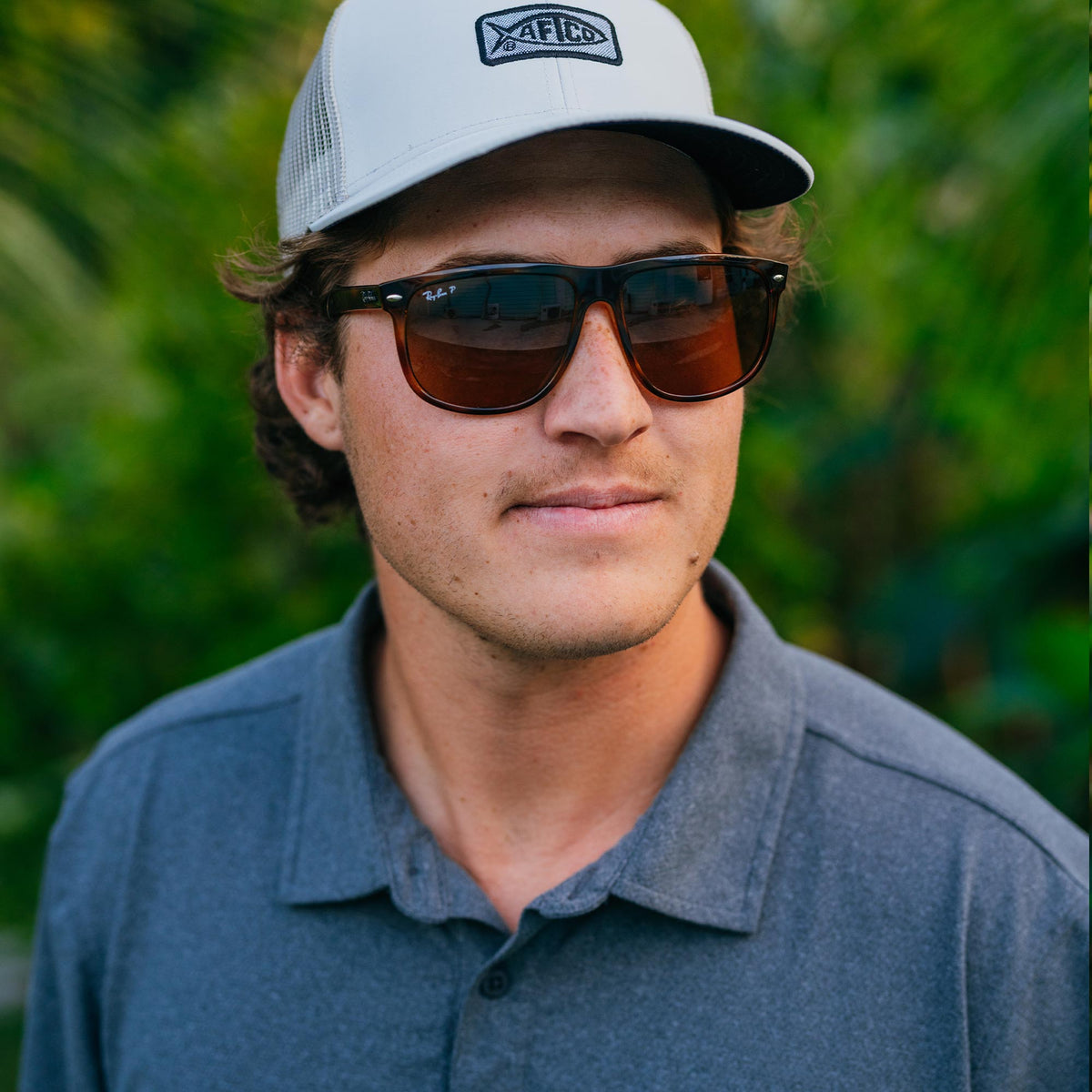 Conch Heather Air O Mesh Performance Polo / AFTCO Signature