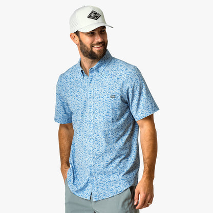 Seaside Boatbar Printed Button Down Fishing Shirt / AFTCO Trusted