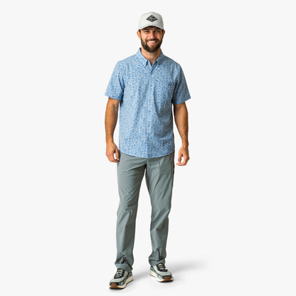 Seaside Boatbar Printed Button Down Fishing Shirt / AFTCO Trusted
