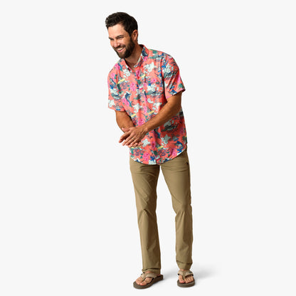 Conch Boatbar Printed Button Down Fishing Shirt / AFTCO Discount