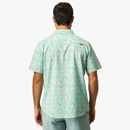 Aqua Glass Boatbar Printed Button Down Fishing Shirt / AFTCO Essential