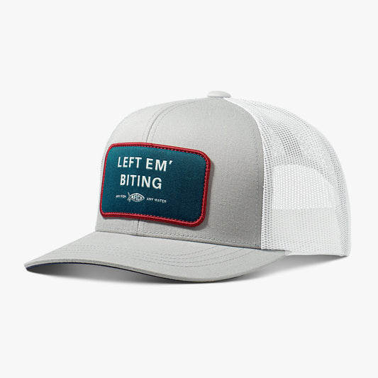 Oyster Gray Left Em' Biting Fishing Trucker Hat / AFTCO Everyday