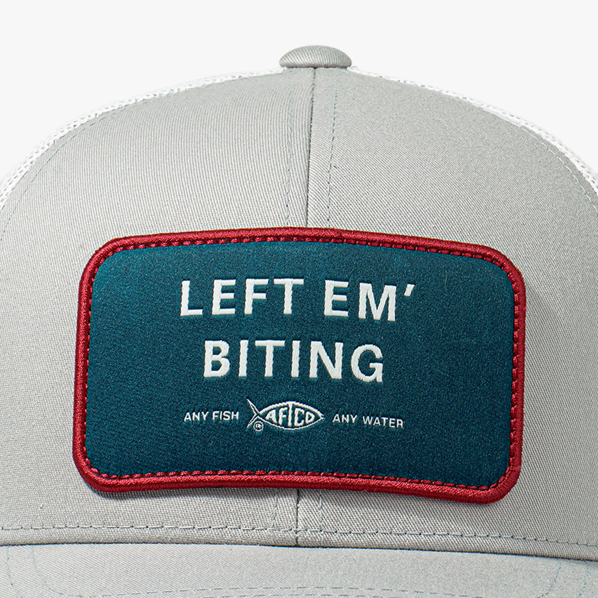 Oyster Gray Left Em' Biting Fishing Trucker Hat / AFTCO Everyday