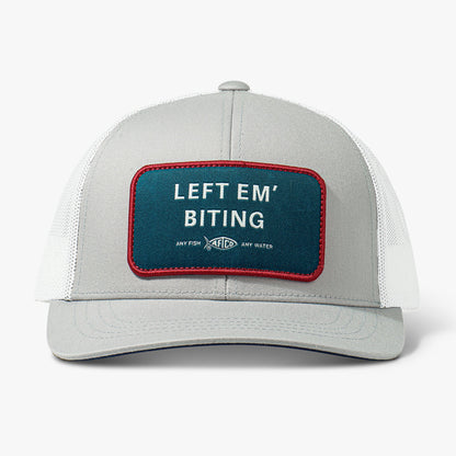 Oyster Gray Left Em' Biting Fishing Trucker Hat / AFTCO Everyday
