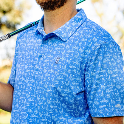 Blue Fairwaves Boatbar Performance Polo / AFTCO Top Pick
