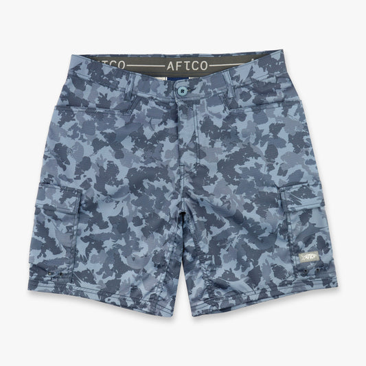 Black Storm Camo Deckhand Camo Fishing Cargo Shorts / AFTCO Deals