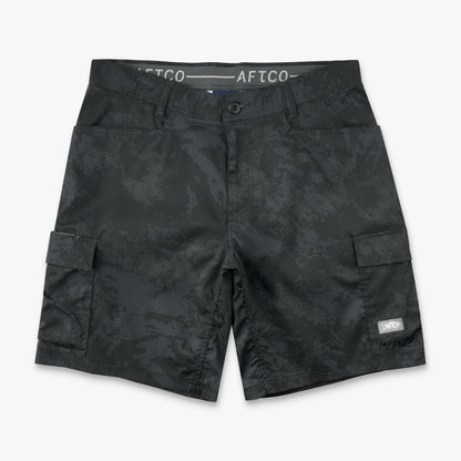 Black Storm Camo Deckhand Camo Fishing Cargo Shorts / AFTCO Deals