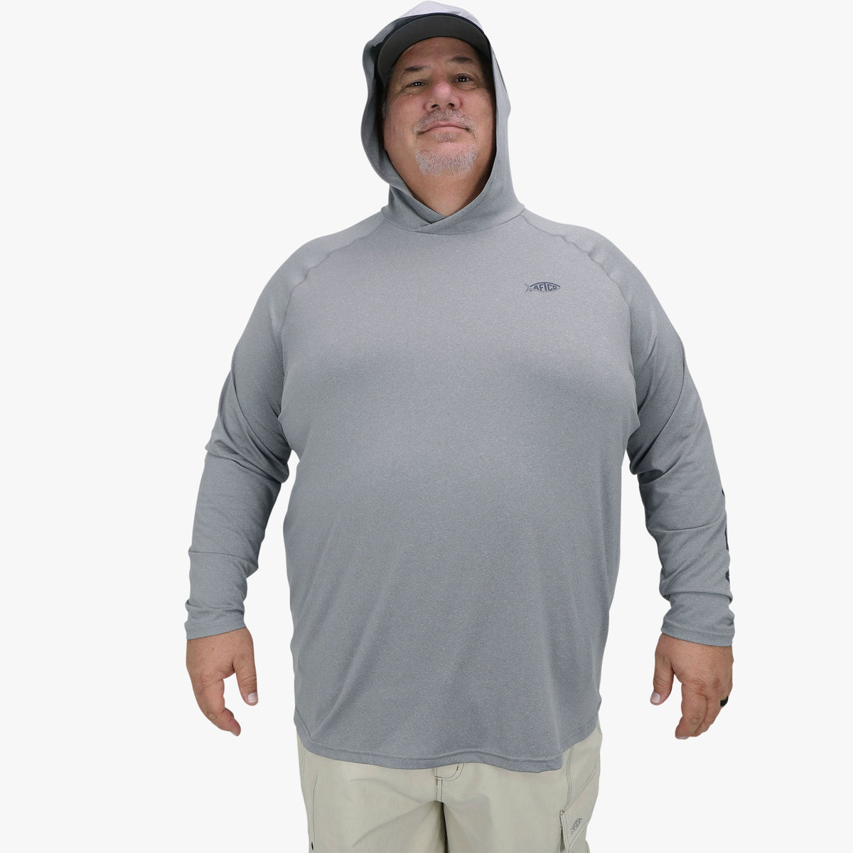 Splish Splash Heather Big Guy Samurai Hooded Performance Shirt / AFTCO Hot Sale