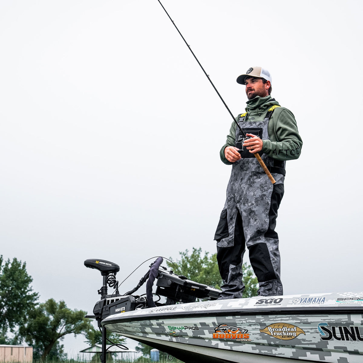 Charcoal Acid Camo Barricade Bibs For Rain / AFTCO Trusted