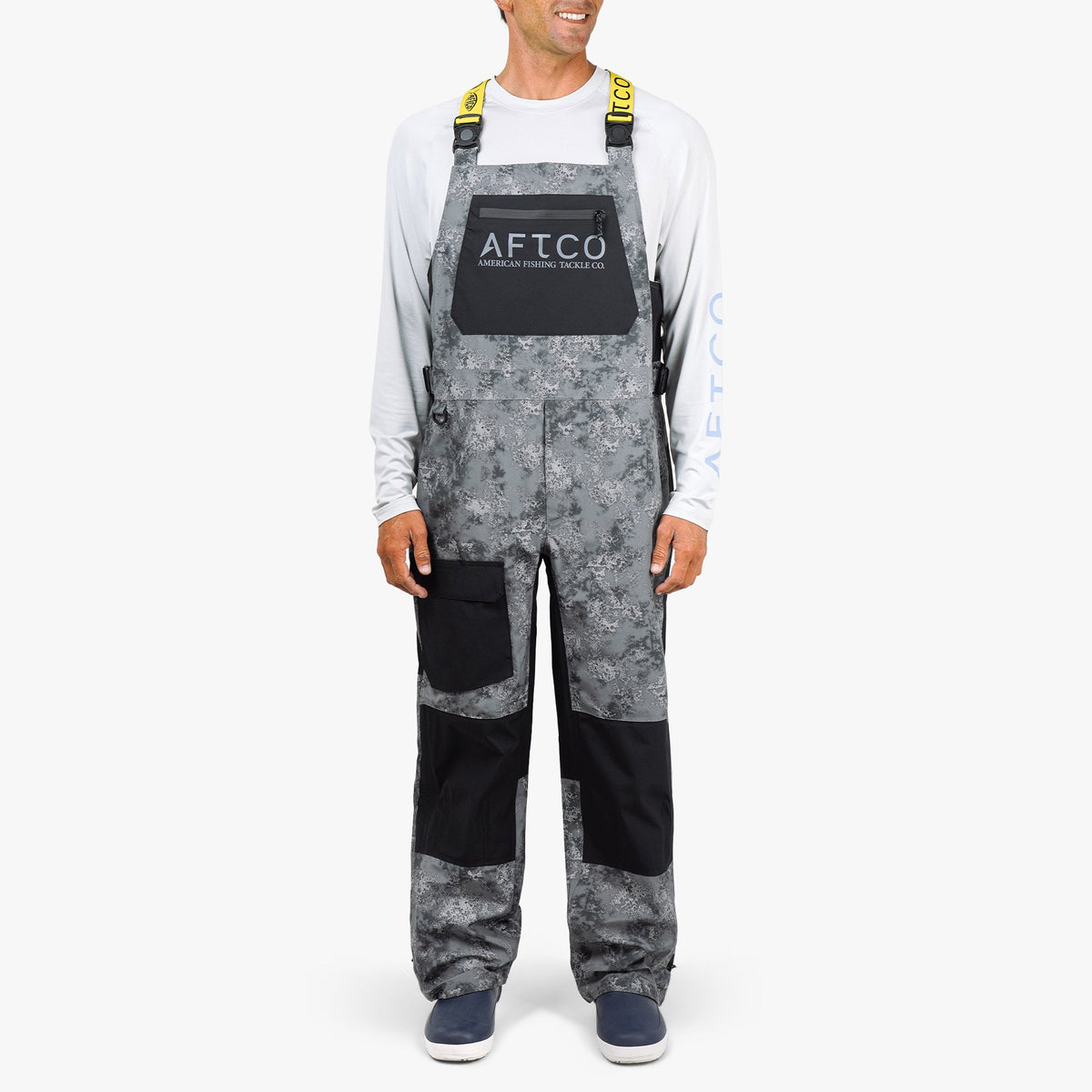 Charcoal Acid Camo Barricade Bibs For Rain / AFTCO Trusted