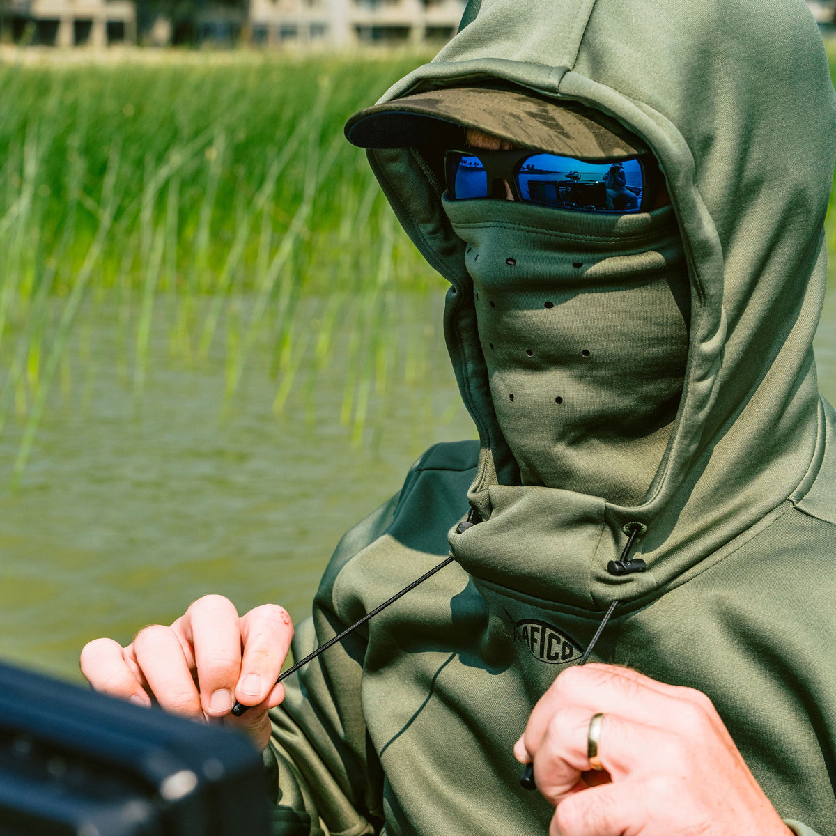 Black Reaper Hoodie: technical fishing sweatshirt by AFTCO / AFTCO Value