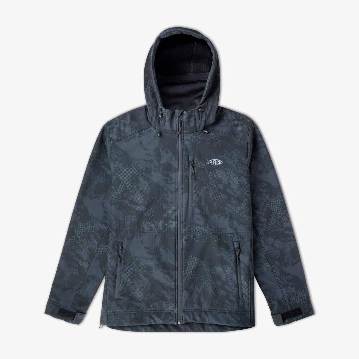 Storm Camo Reaper Tactical Zip Up Camo Softshell Jacket / AFTCO Discount
