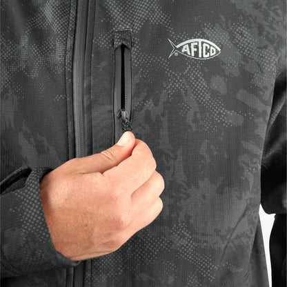 Storm Camo Reaper Tactical Zip Up Camo Softshell Jacket / AFTCO Discount