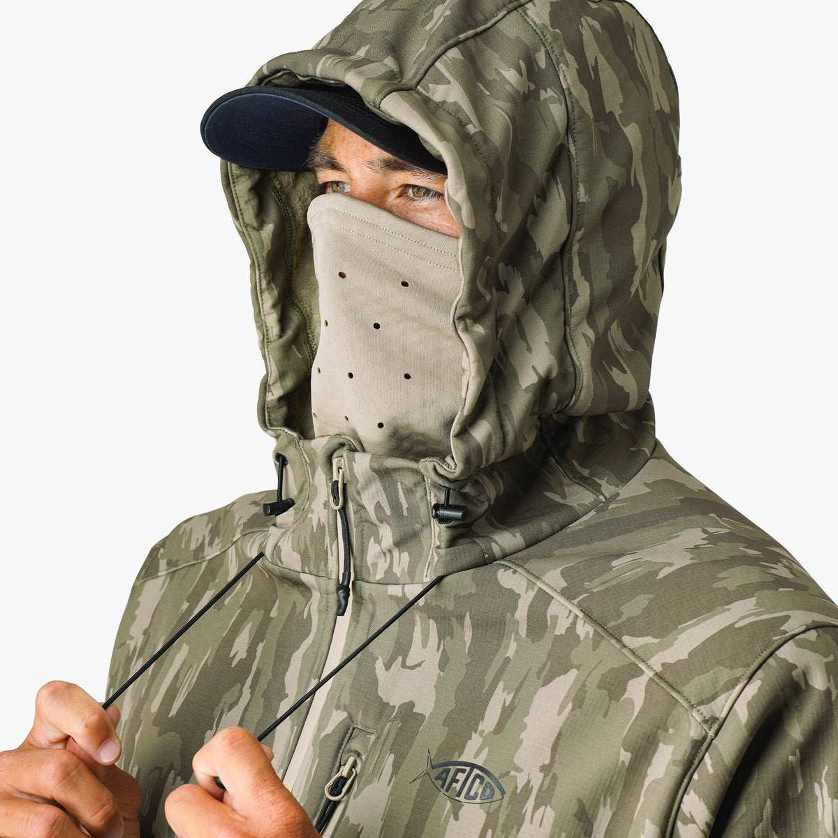 Storm Camo Reaper Tactical Zip Up Camo Softshell Jacket / AFTCO Discount