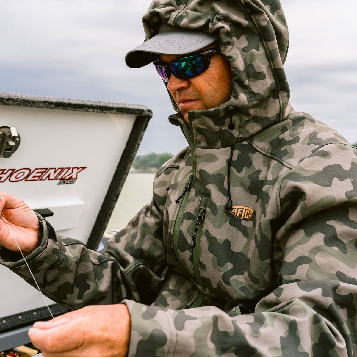 Storm Camo Reaper Tactical Zip Up Camo Softshell Jacket / AFTCO Discount