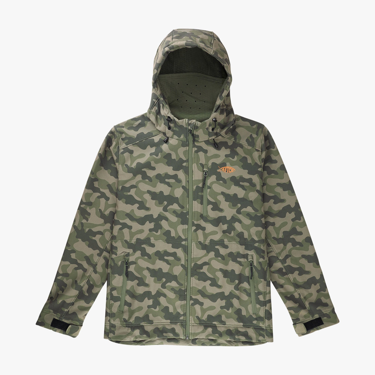 Storm Camo Reaper Tactical Zip Up Camo Softshell Jacket / AFTCO Discount