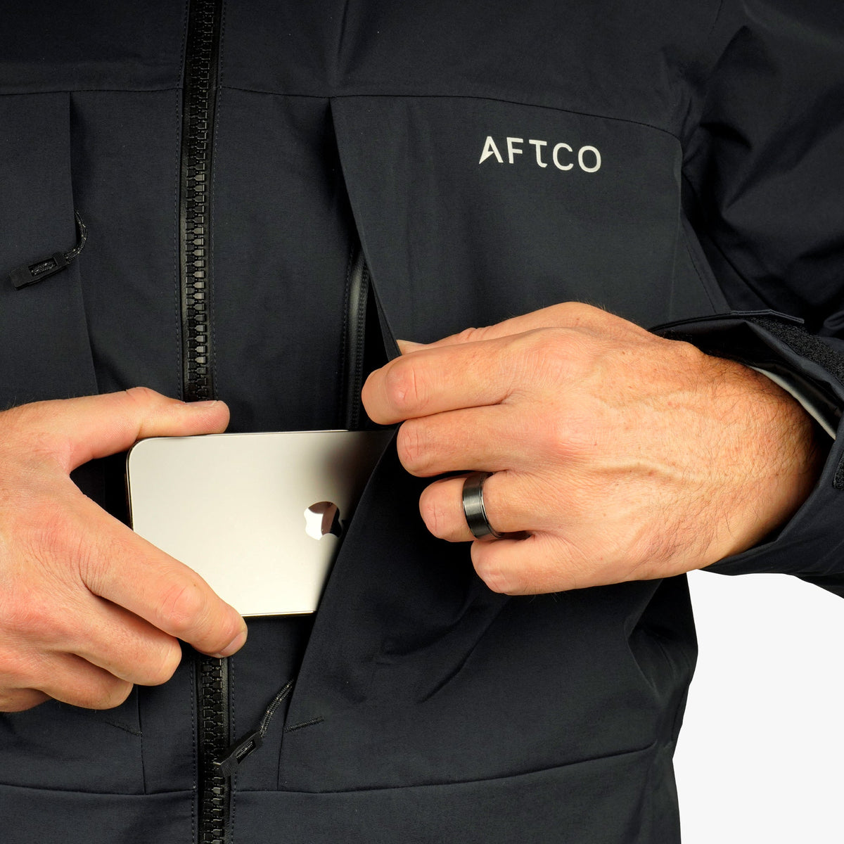 Black Fortress Fishing Rain Jacket / AFTCO Classic