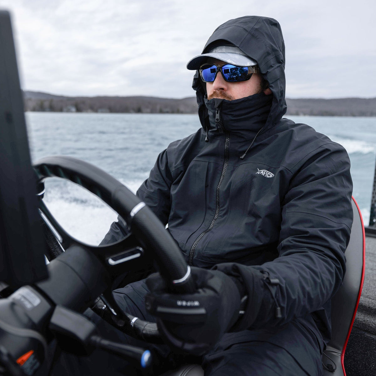 Black Fortress Fishing Rain Jacket / AFTCO Classic