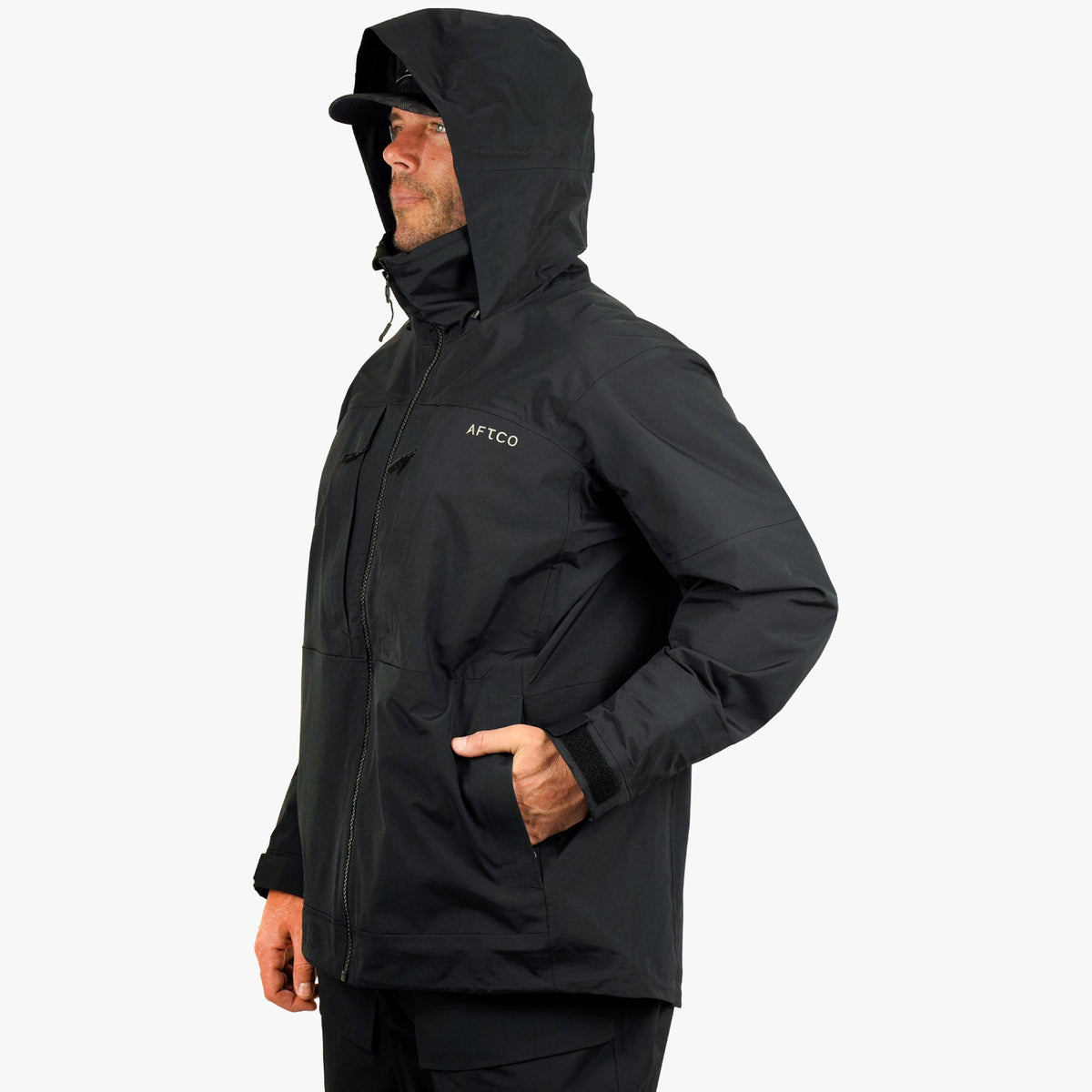Black Fortress Fishing Rain Jacket / AFTCO Classic