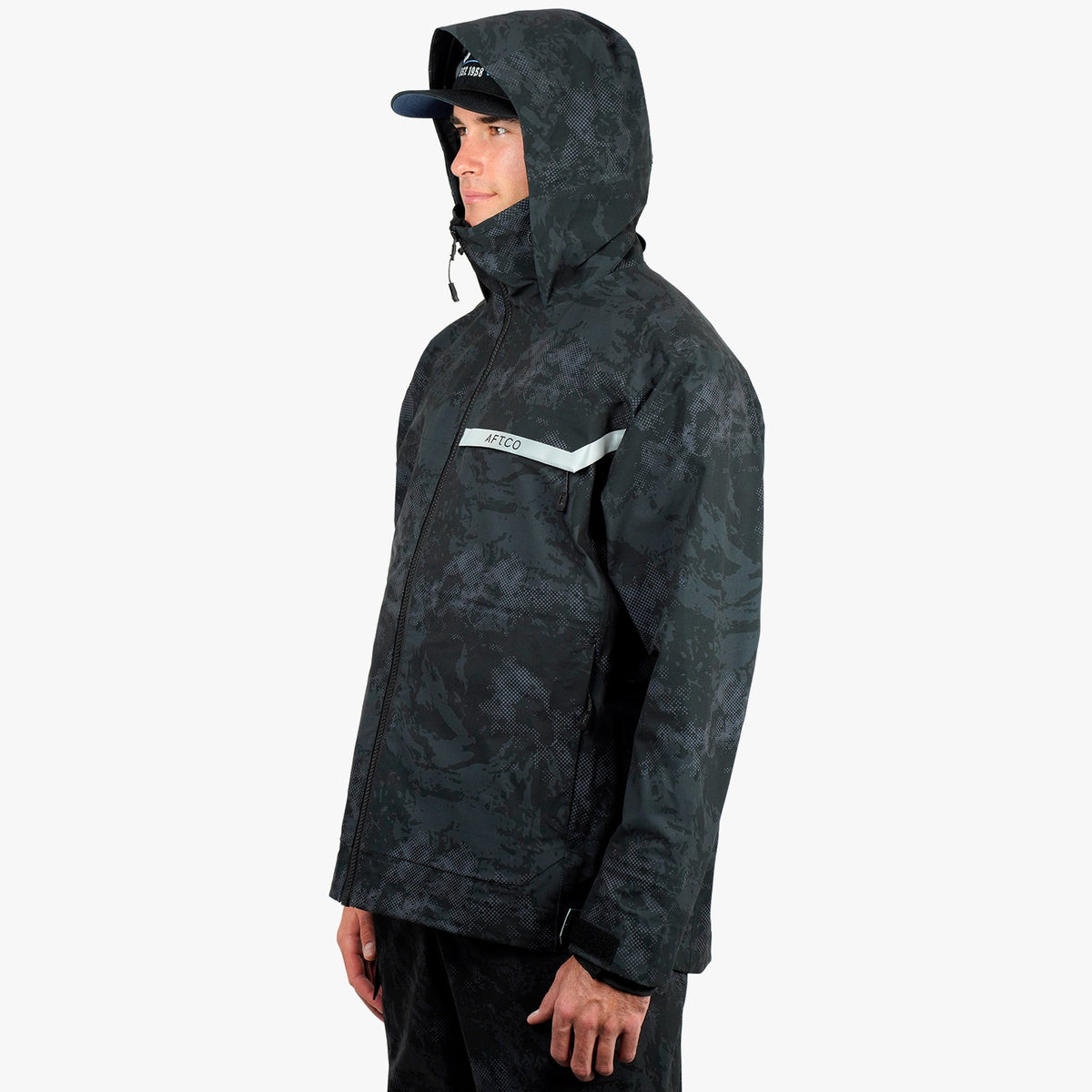 Olive Current Camo Stormbreaker Fishing Jacket / AFTCO Trusted