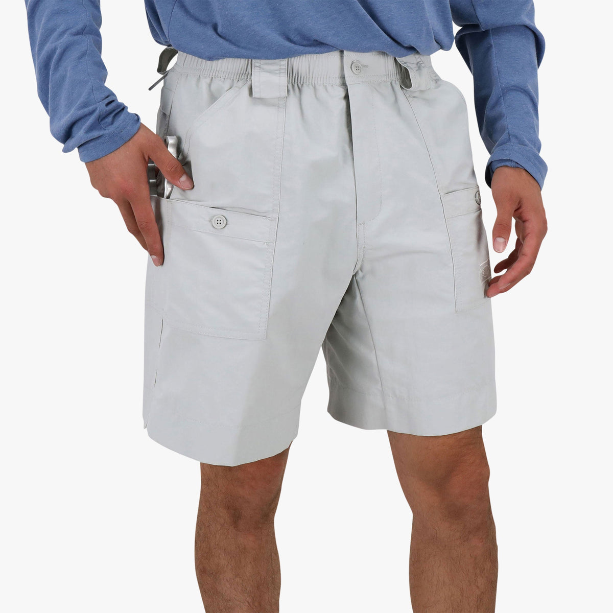 Silver Original Mens Fishing Shorts Long - Limited Colors / AFTCO Essential