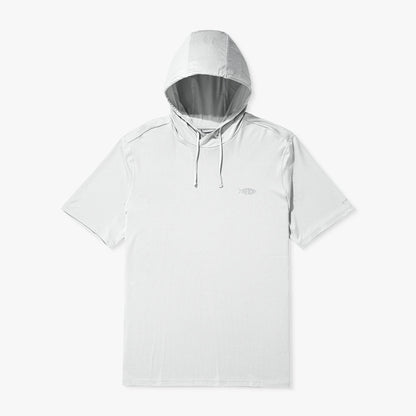 Oyster Gray Heather Samurai Short Sleeve Hooded Sun Protection Shirt / AFTCO Everyday
