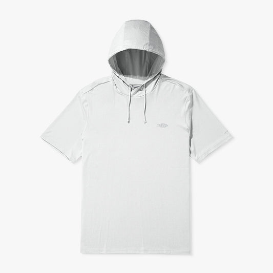 Oyster Gray Heather Samurai Short Sleeve Hooded Sun Protection Shirt / AFTCO Everyday