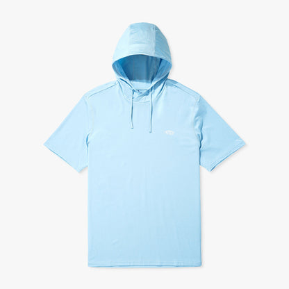 Oyster Gray Heather Samurai Short Sleeve Hooded Sun Protection Shirt / AFTCO Everyday