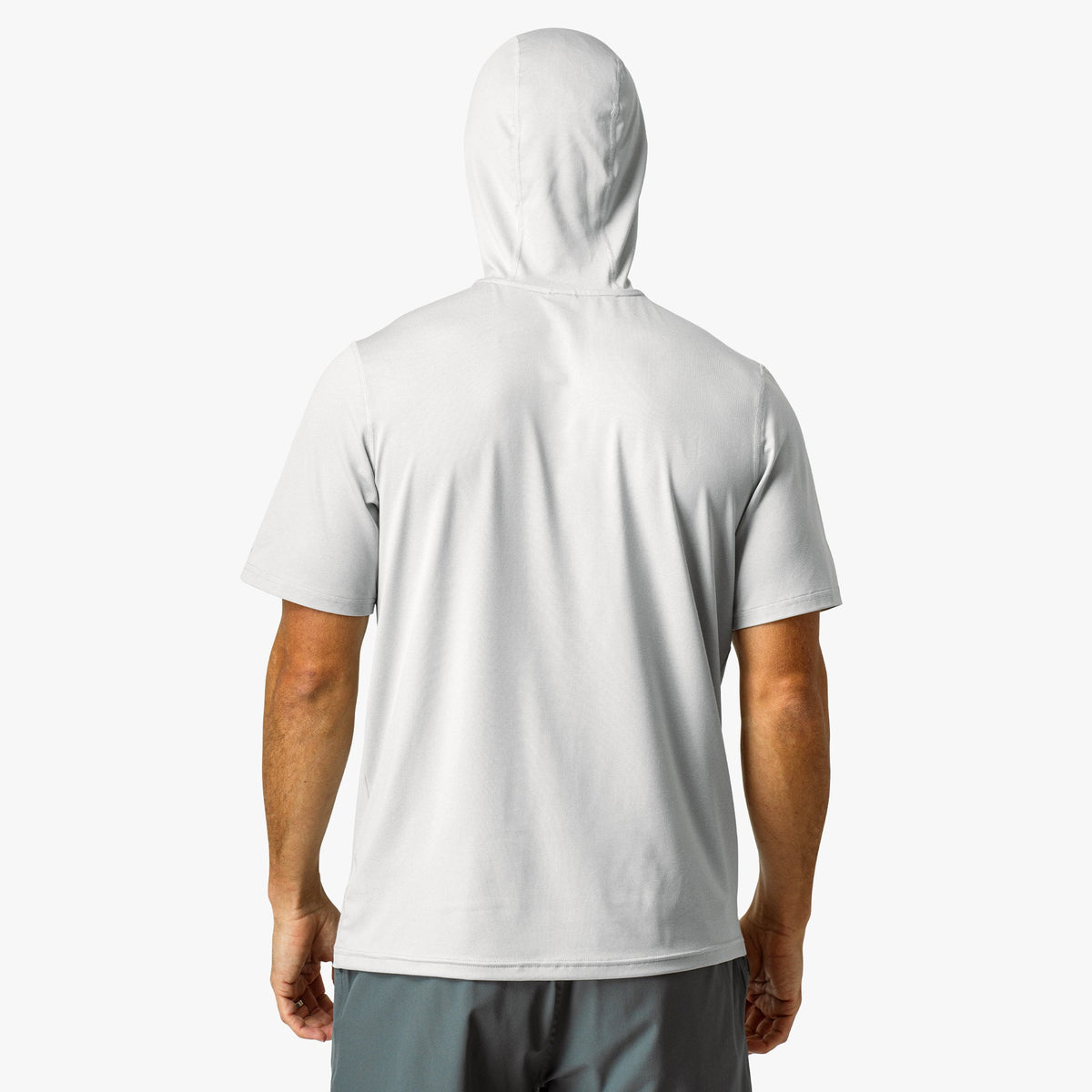 Oyster Gray Heather Samurai Short Sleeve Hooded Sun Protection Shirt / AFTCO Everyday