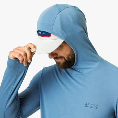 Blue Shadow Tailwind Long Sleeve Hooded Sun Protection Shirt / AFTCO Deals