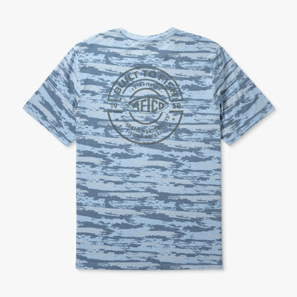 Sand Grouper Camo Ocean Bound Printed Short Sleeve Fishing Shirts / AFTCO Essential
