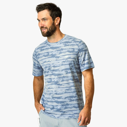 Sand Grouper Camo Ocean Bound Printed Short Sleeve Fishing Shirts / AFTCO Essential
