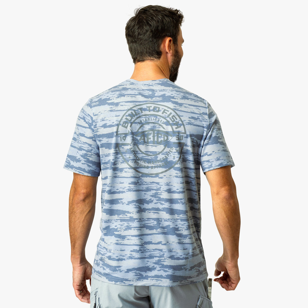 Sand Grouper Camo Ocean Bound Printed Short Sleeve Fishing Shirts / AFTCO Essential