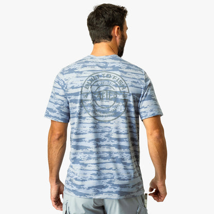Sand Grouper Camo Ocean Bound Printed Short Sleeve Fishing Shirts / AFTCO Essential