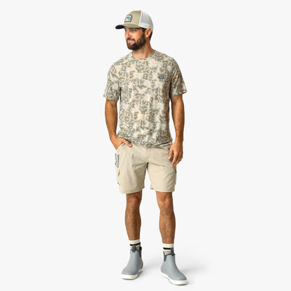 Sand Grouper Camo Ocean Bound Printed Short Sleeve Fishing Shirts / AFTCO Essential