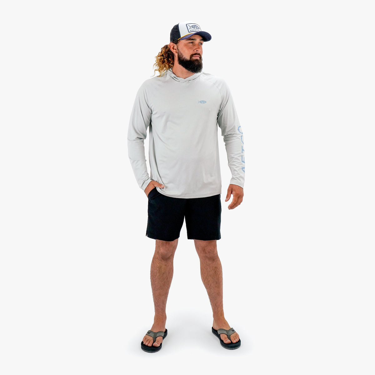 Coral Sands Heather Samurai Long Sleeve Sun Protection Hoodie / AFTCO Trending