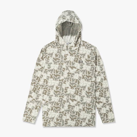 Sand Grouper Camo Ocean Bound Hooded Performance Shirt / AFTCO Sale