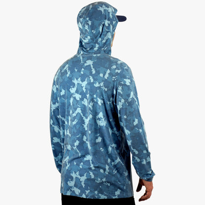Sand Grouper Camo Ocean Bound Hooded Performance Shirt / AFTCO Sale