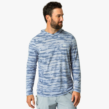 Sand Grouper Camo Ocean Bound Hooded Performance Shirt / AFTCO Sale