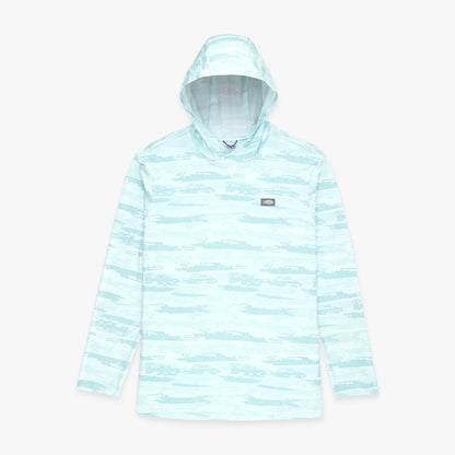 Sand Grouper Camo Ocean Bound Hooded Performance Shirt / AFTCO Sale