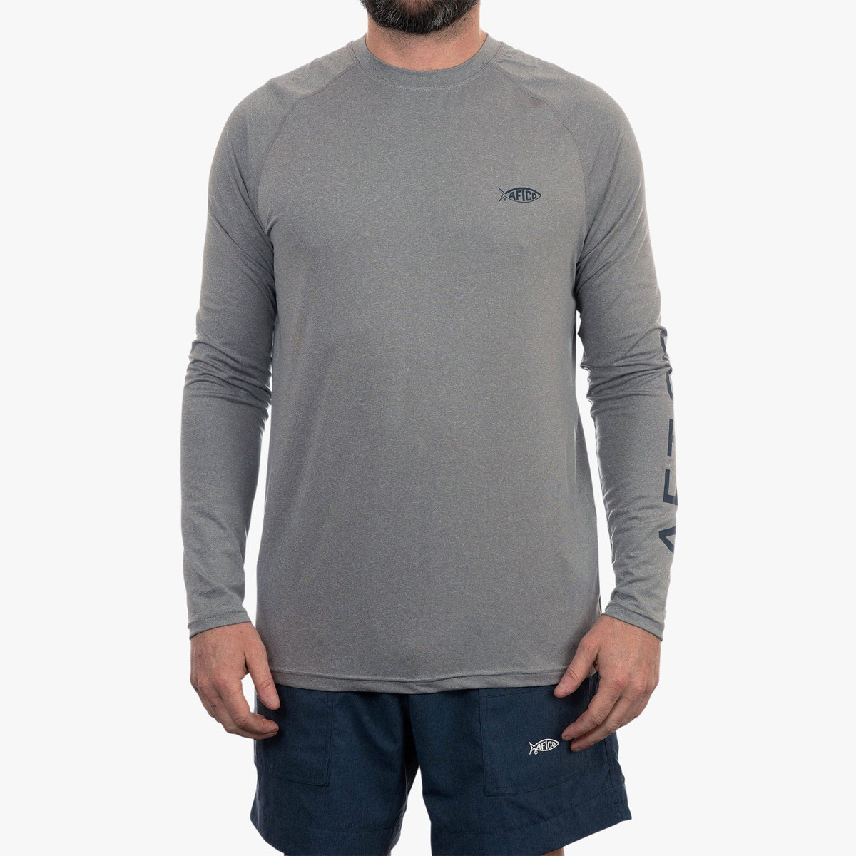 Coral Sands Heather Men's Long Sleeve Sun Protection Shirt - Samurai by AFTCO / AFTCO Special Offer