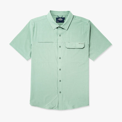 Bay Leaf Air O Mesh SS Button Down Fishing Shirt / AFTCO Sale