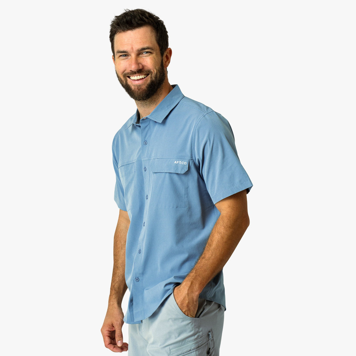 Bay Leaf Air O Mesh SS Button Down Fishing Shirt / AFTCO Sale