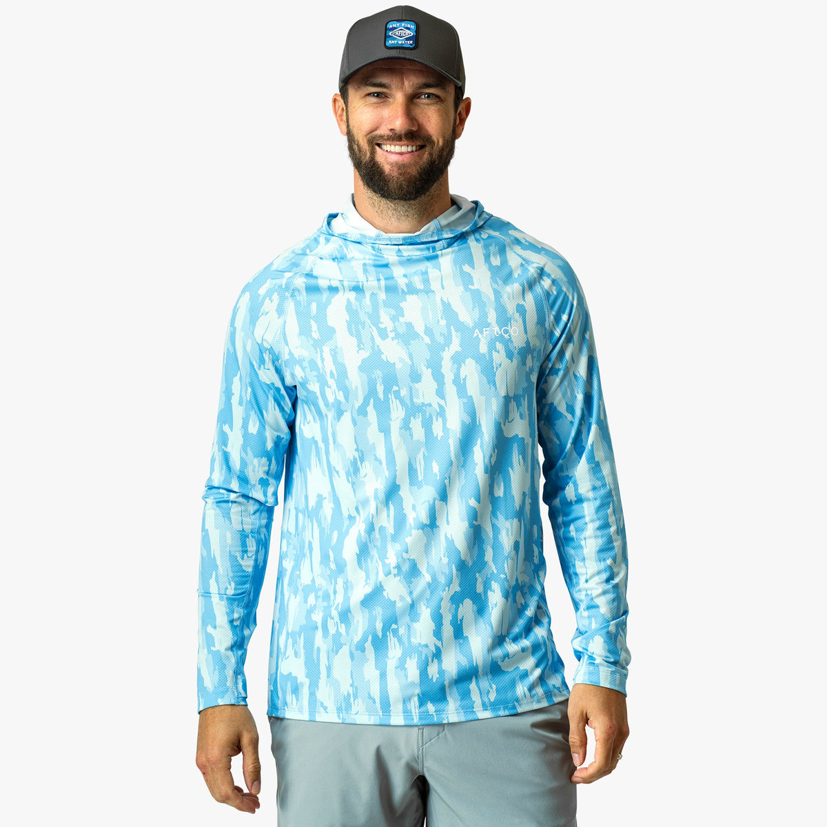 Tidal Current Camo Adapt Phase Change Hooded Fishing Shirt / AFTCO Smart Buy