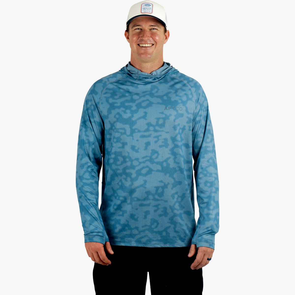 Tidal Current Camo Adapt Phase Change Hooded Fishing Shirt / AFTCO Smart Buy