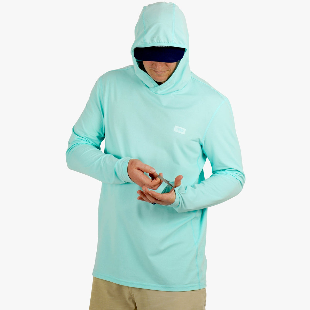 Conch Heather Air O Mesh Hooded Fishing Shirt / AFTCO Smart Buy