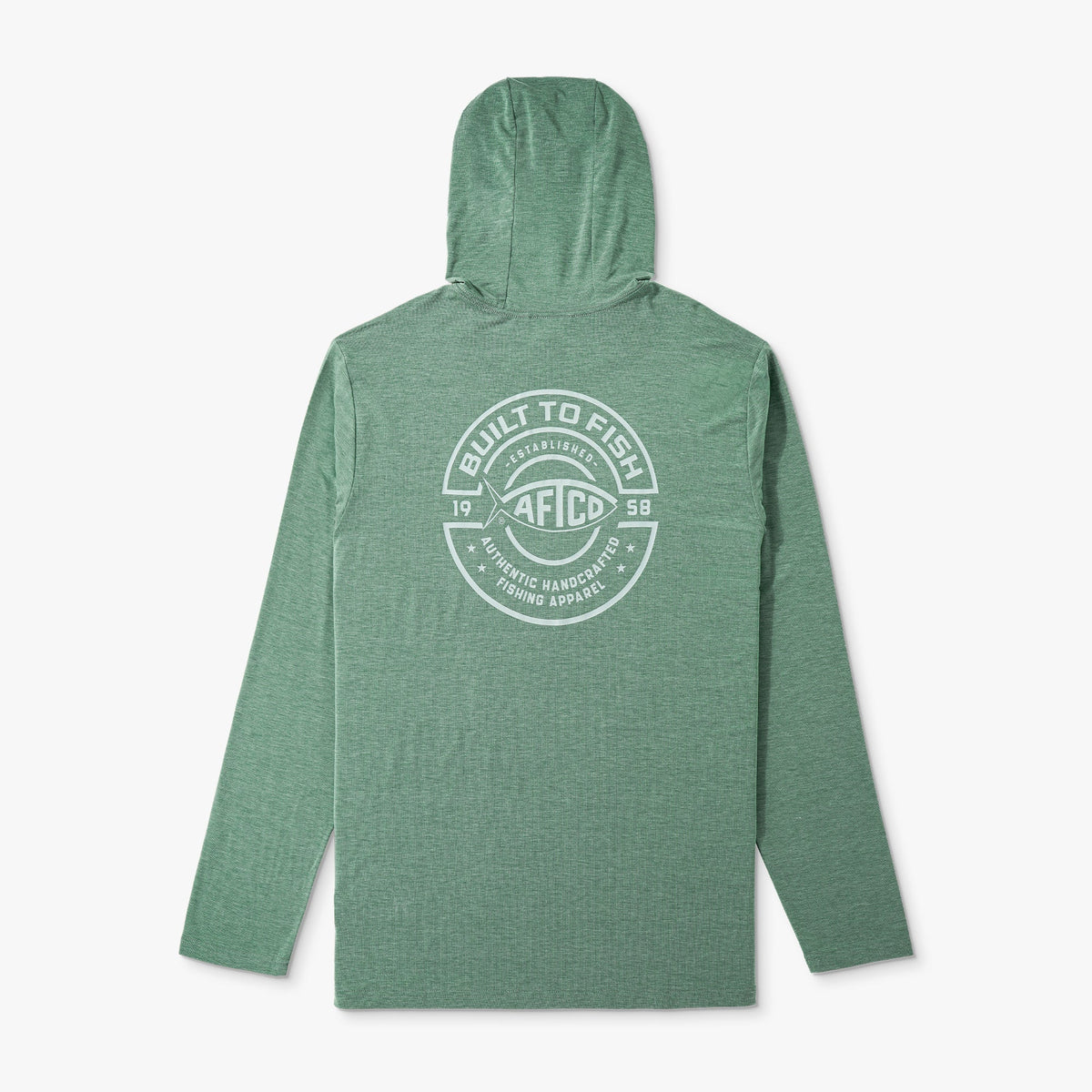 Duck Green Heather Ocean Bound LS UPF Fishing Shirts / AFTCO Classic