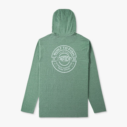 Duck Green Heather Ocean Bound LS UPF Fishing Shirts / AFTCO Classic