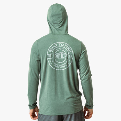 Duck Green Heather Ocean Bound LS UPF Fishing Shirts / AFTCO Classic