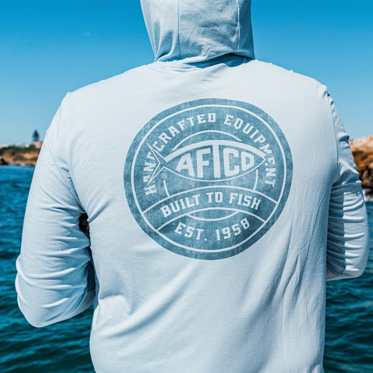 Duck Green Heather Ocean Bound LS UPF Fishing Shirts / AFTCO Classic